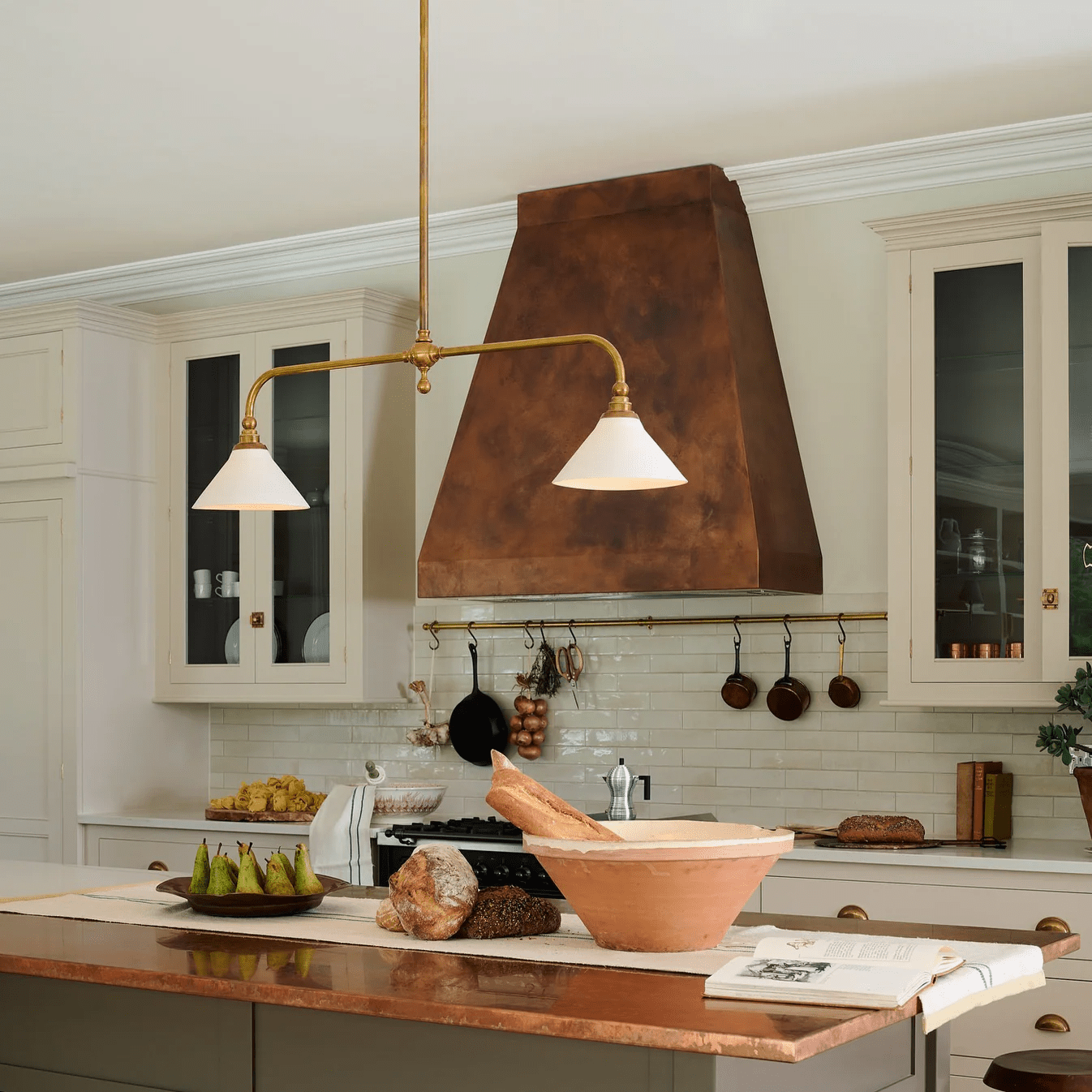 Bridgemont Brass & Aluminum Dual-Light Pendant for Modern Islands