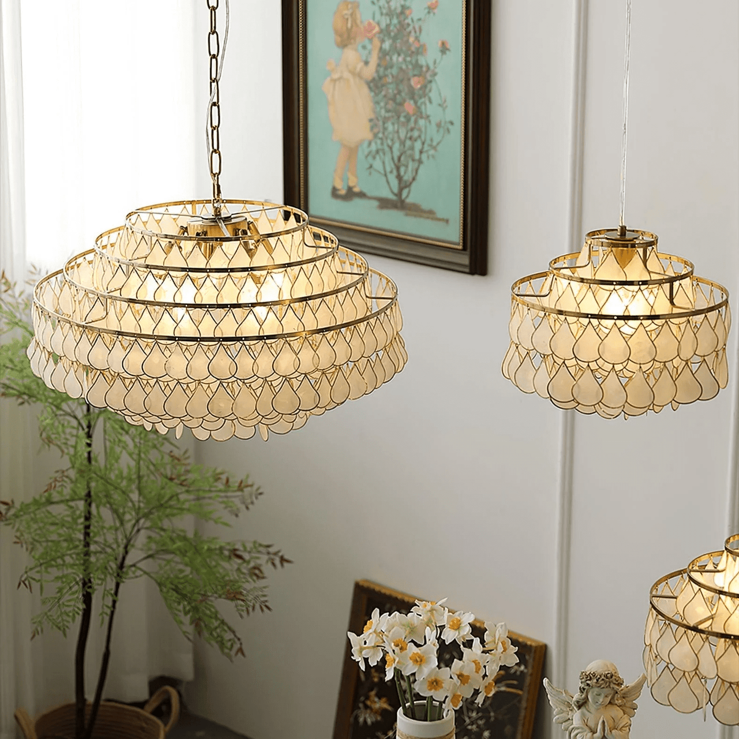 Teardrops Shell Chandelier - YIOSI