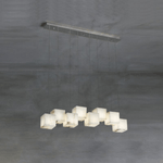 Elegant Alabaster Box Chandelier with LED or Edison Options