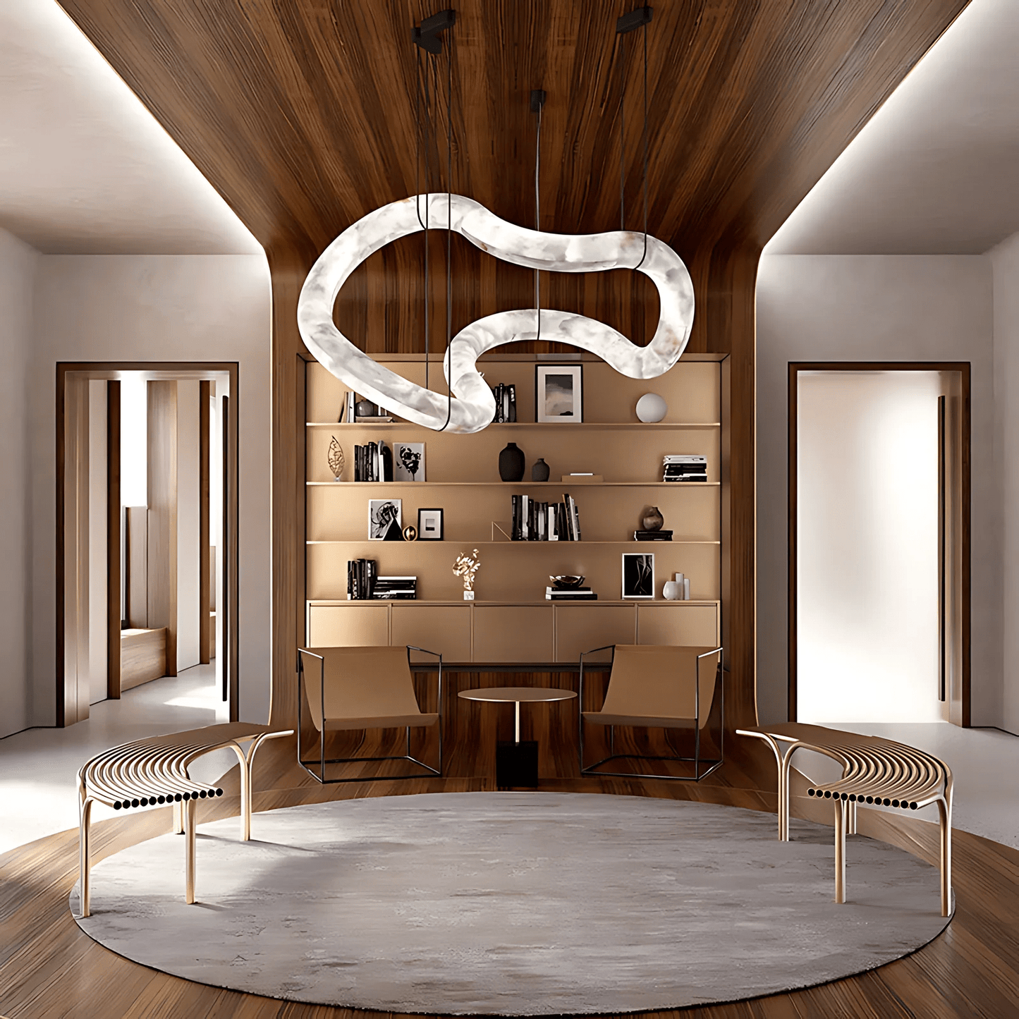 Ethereal Wave Alabaster Chandelier - YIOSI