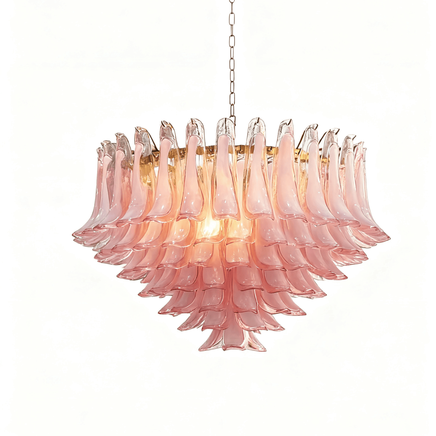 Blush Pink Glass Murano Chandelier - YIOSI