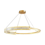 Gold Crystal LED Chandelier with Warm Cool Lights