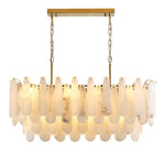 Modern Alabaster Feathery Chandelier