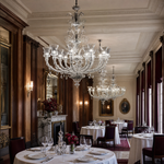 18-Light Tiered Fluted Glass Crystal Chandelier
