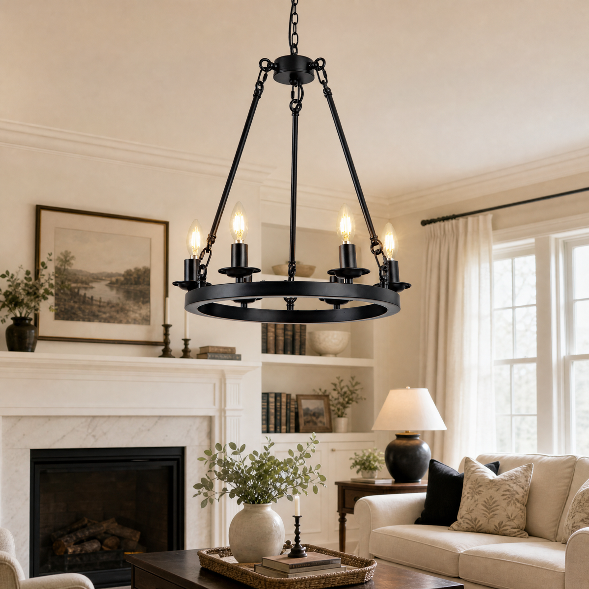 18-inch-Triangular Pyramid Crystal Vanity Light - Black Single Pack