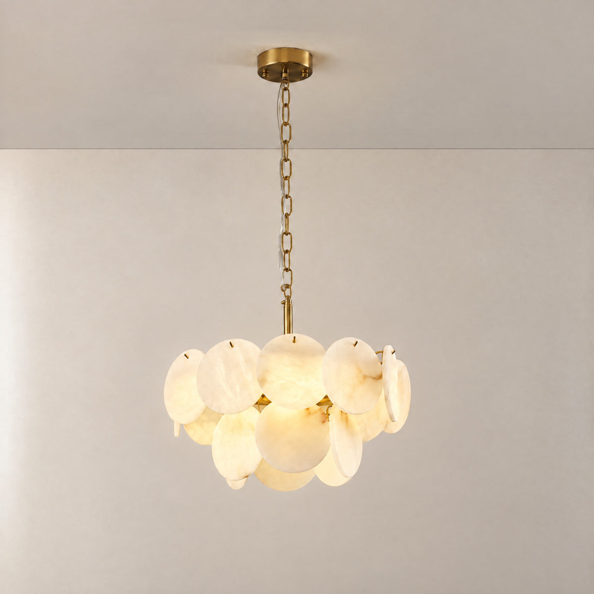 18" Round Alabaster Chandelier