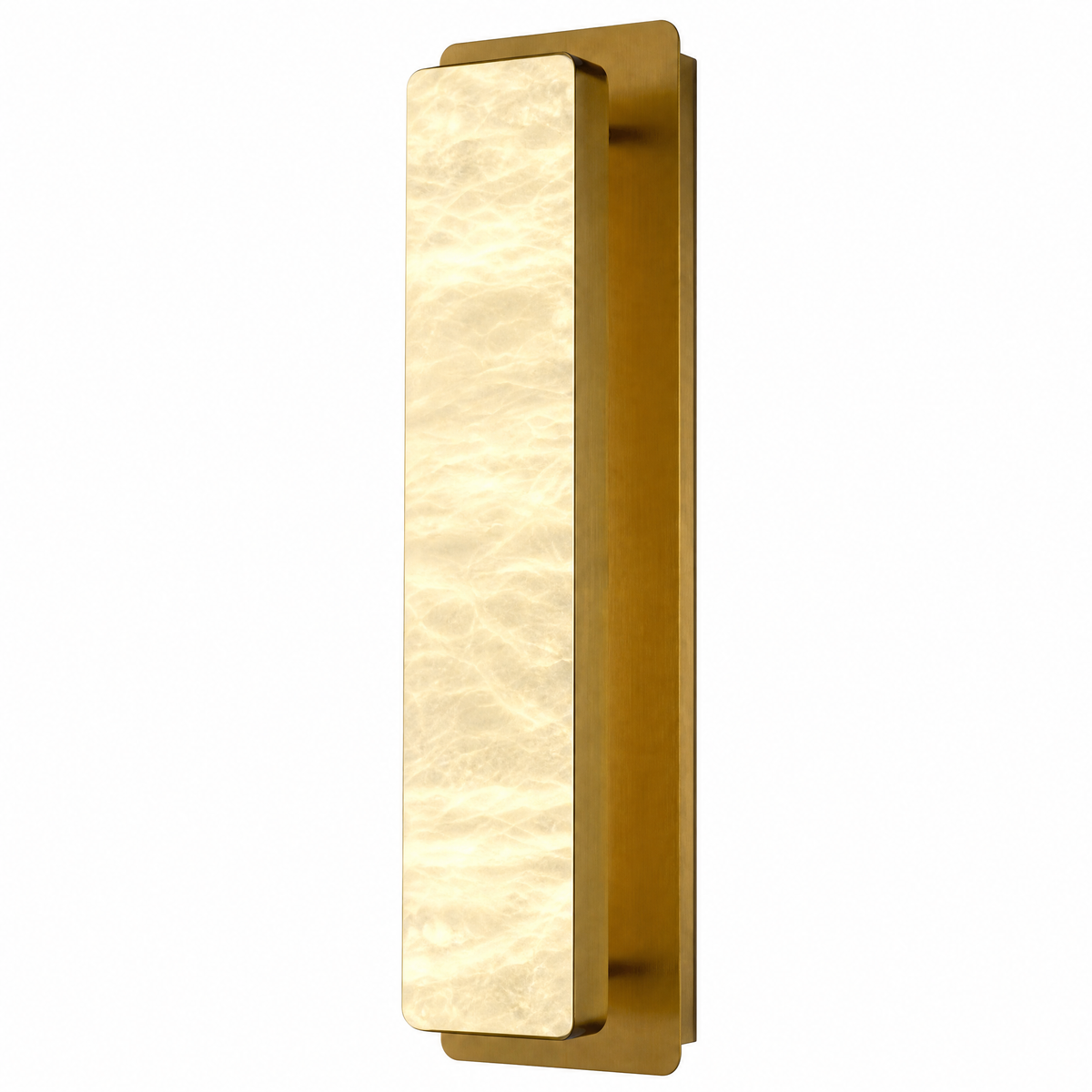 19.7" Brass Natural Alabaster Wall Sconce