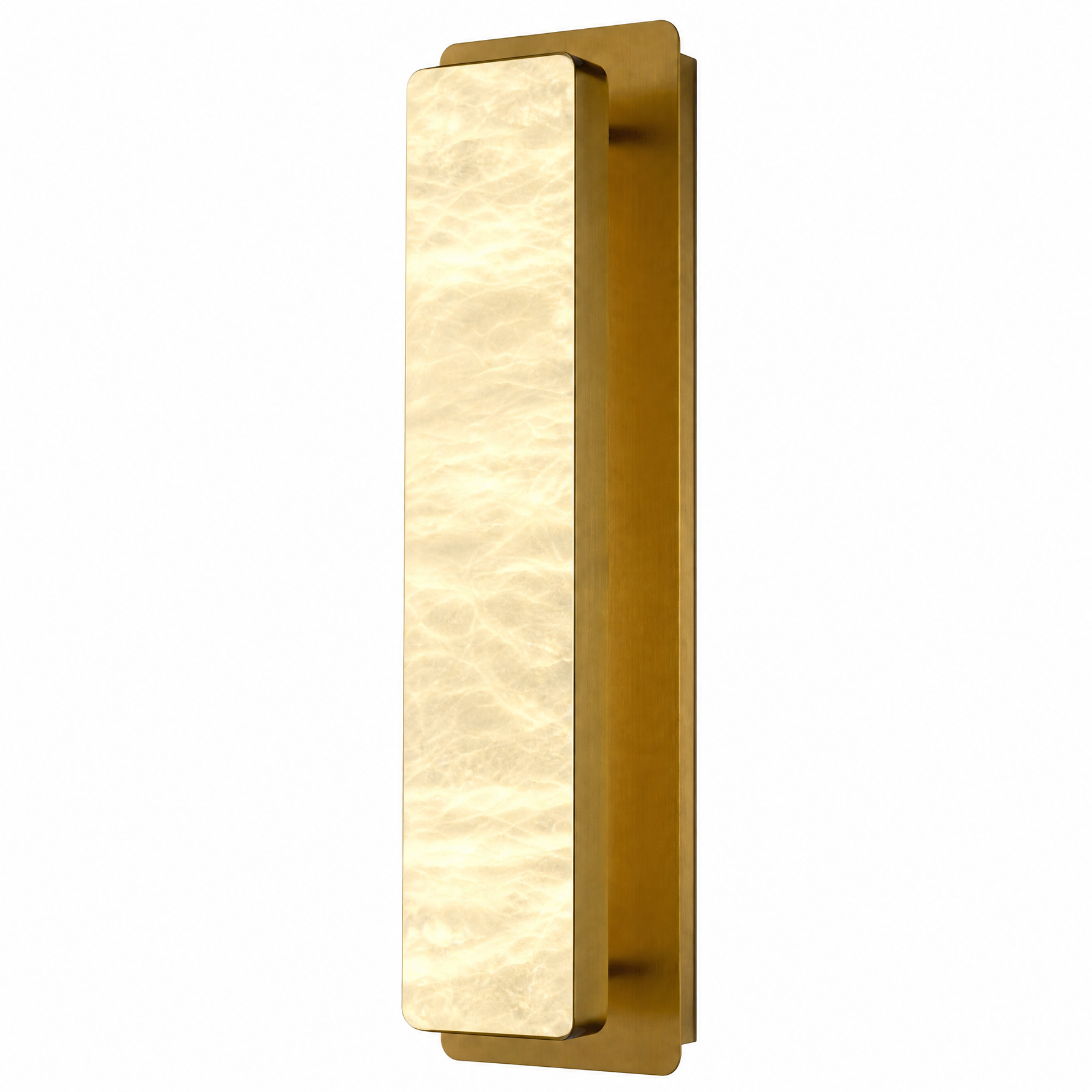 19.7" Brass Natural Alabaster Wall Sconce