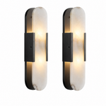 19.7" Modern Natural Alabaster Wall Sconces (Set of 2)