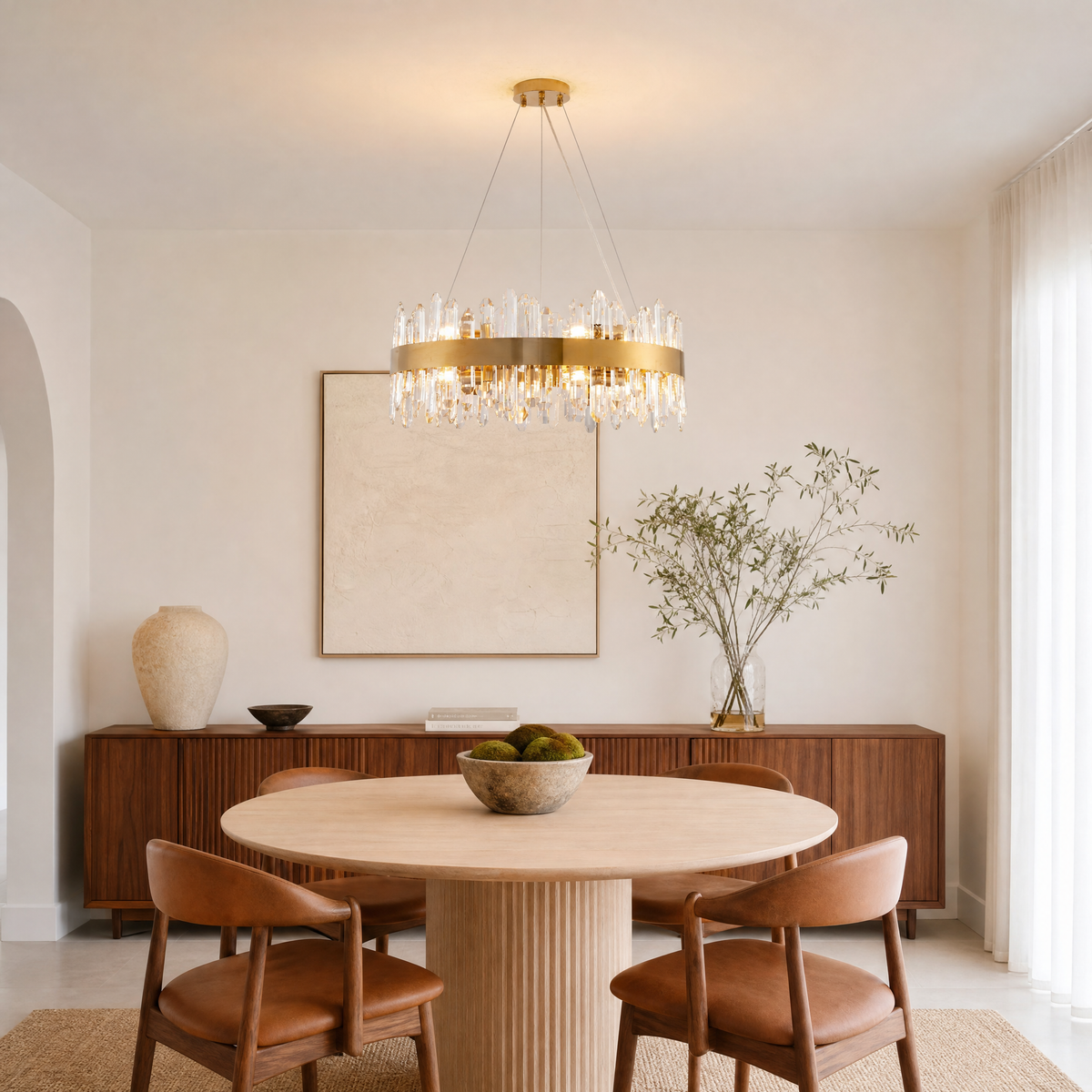 19.6'' Luxury Round 2-Tier K9 Crystal Chandelier