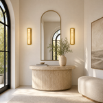 19.7" Brass Natural Alabaster Wall Sconces (Set of 2)