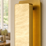19.7" Brass Natural Alabaster Wall Sconces (Set of 2)