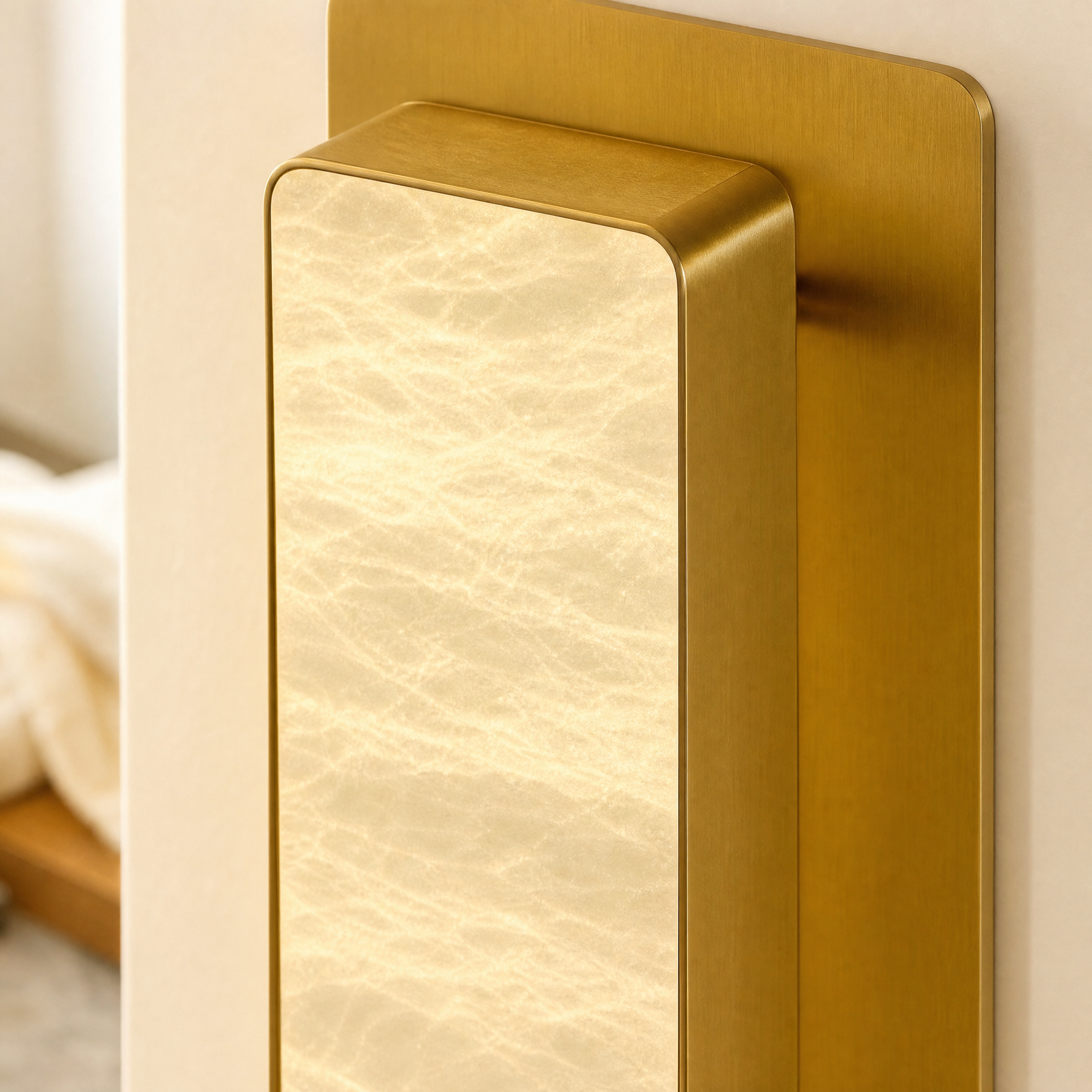 19.7" Brass Natural Alabaster Wall Sconces (Set of 2)