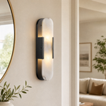 19.7" Modern Natural Alabaster Wall Sconces (Set of 2)