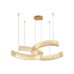 Gold Vortex Crystal LED Chandelier with Bi Color Lighting