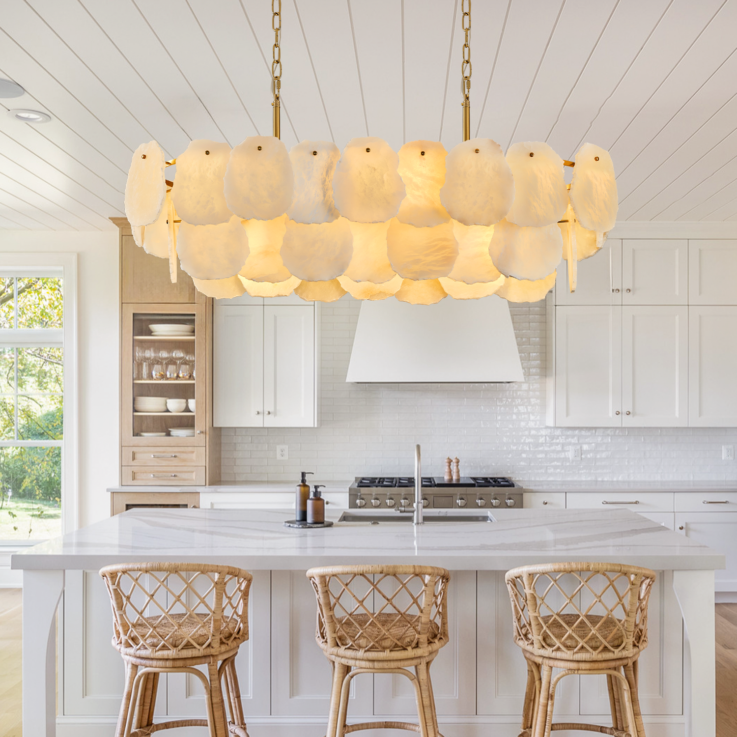 Marble Block Linear Dining Pendant L1060 - Copper