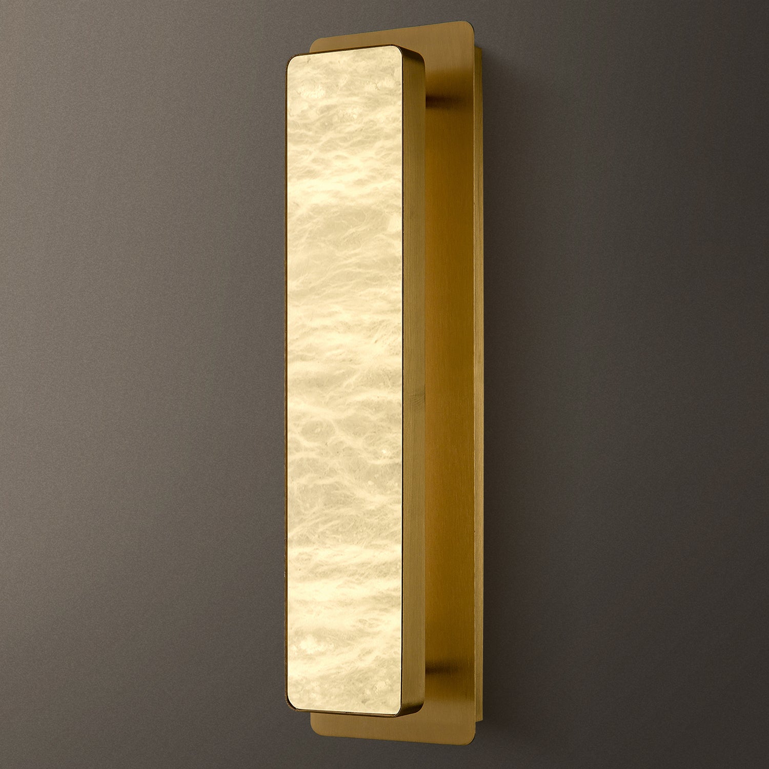 Square Marble Wall Sconce Single - Copper