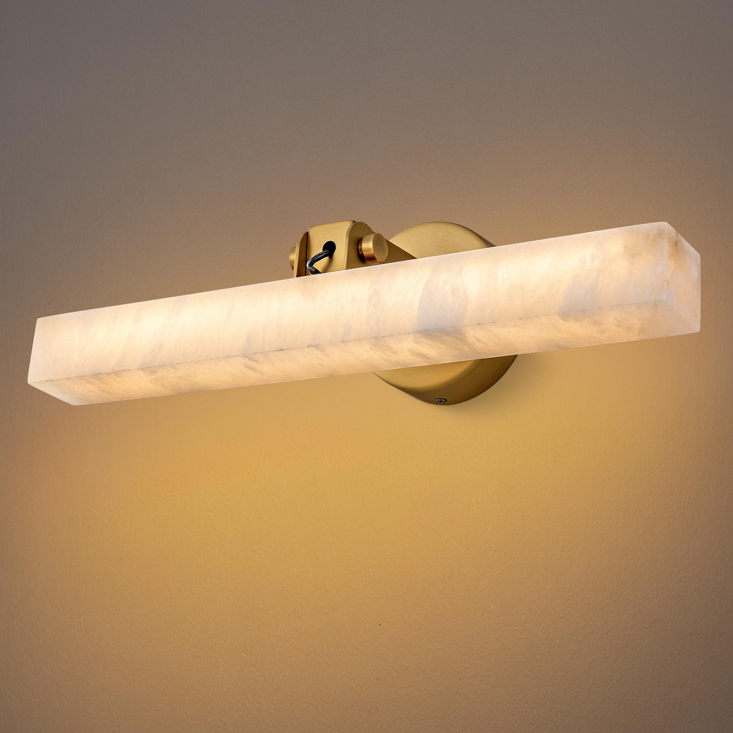 Marble Square Vanity Light 18 Inch - Gold
