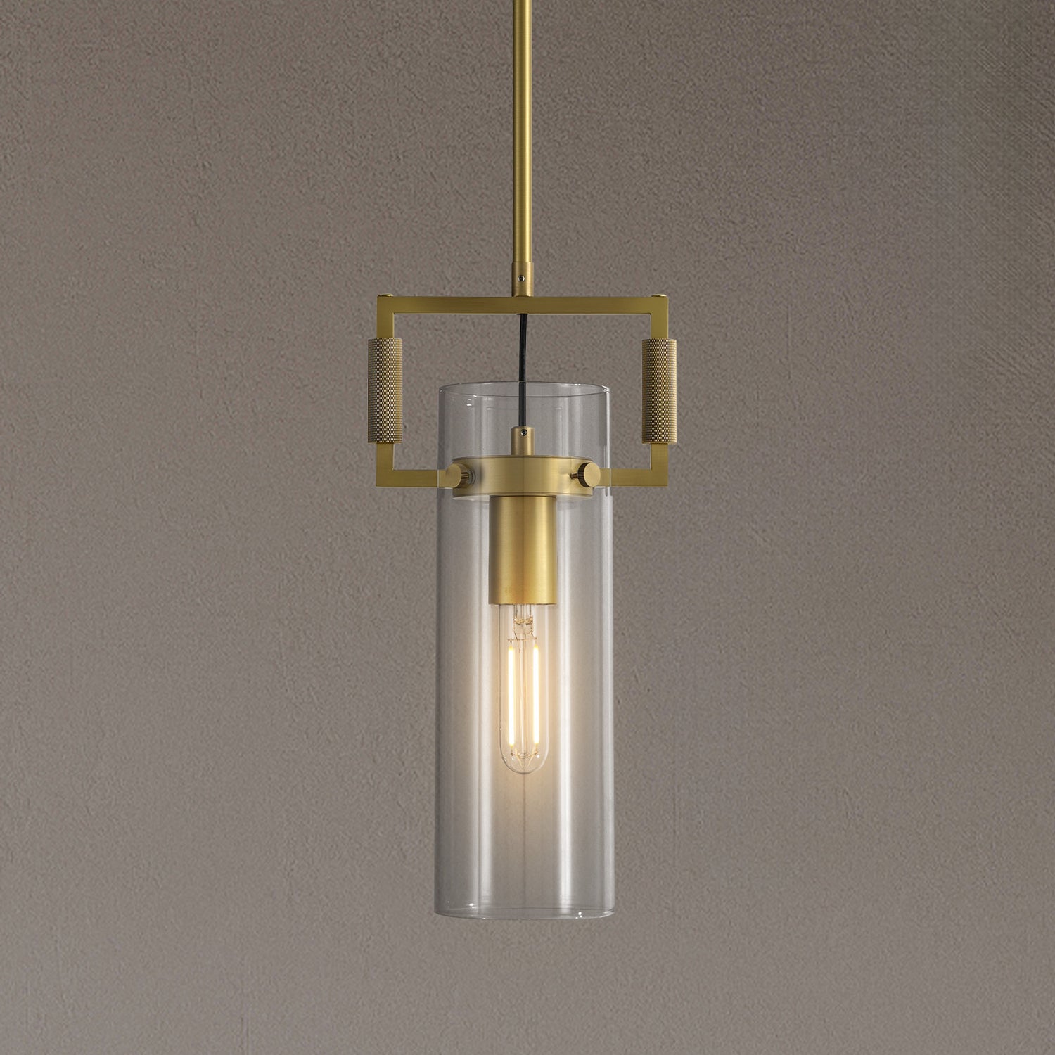 Ribbed Glass Pendant Short Double Pack - Copper