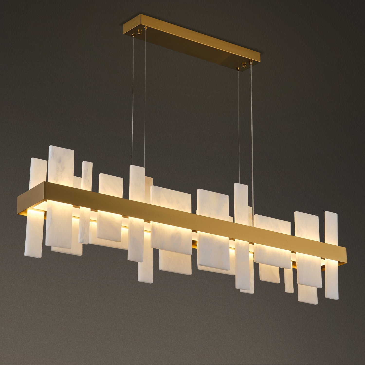 Marble Tile Linear Dining Pendant 1200 - Copper