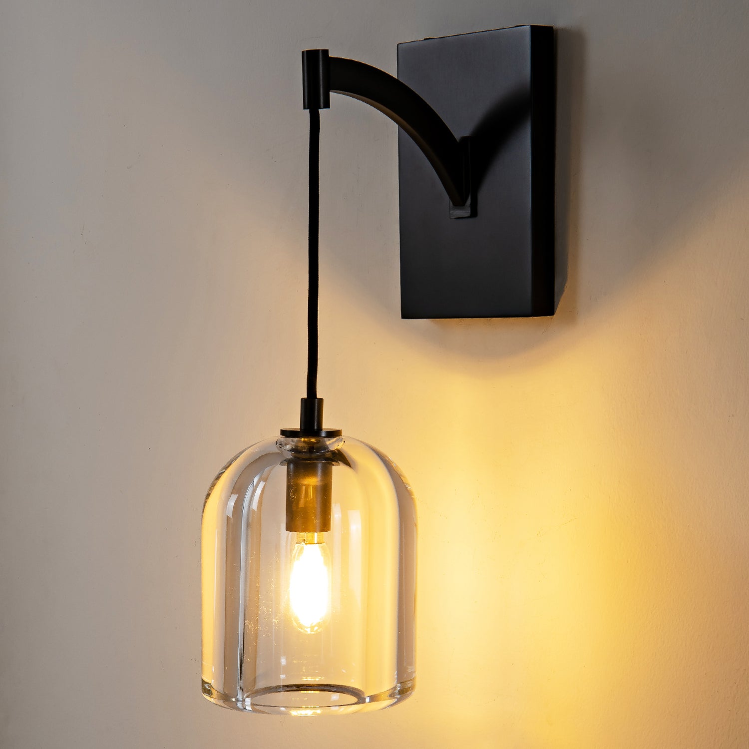 Bell Crystal Wall Sconce Double Pack - Black