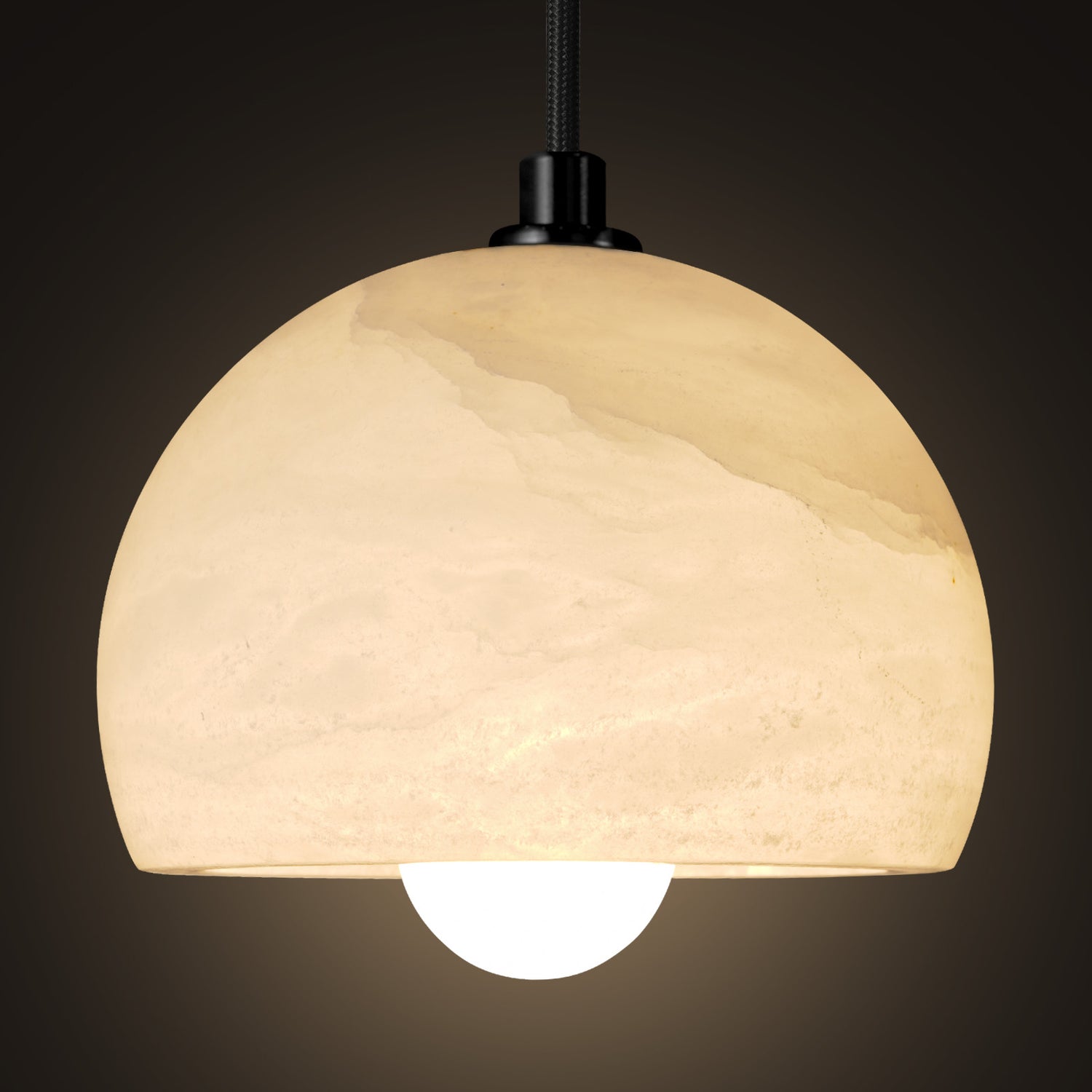 Marble Hemisphere Pendant - Black