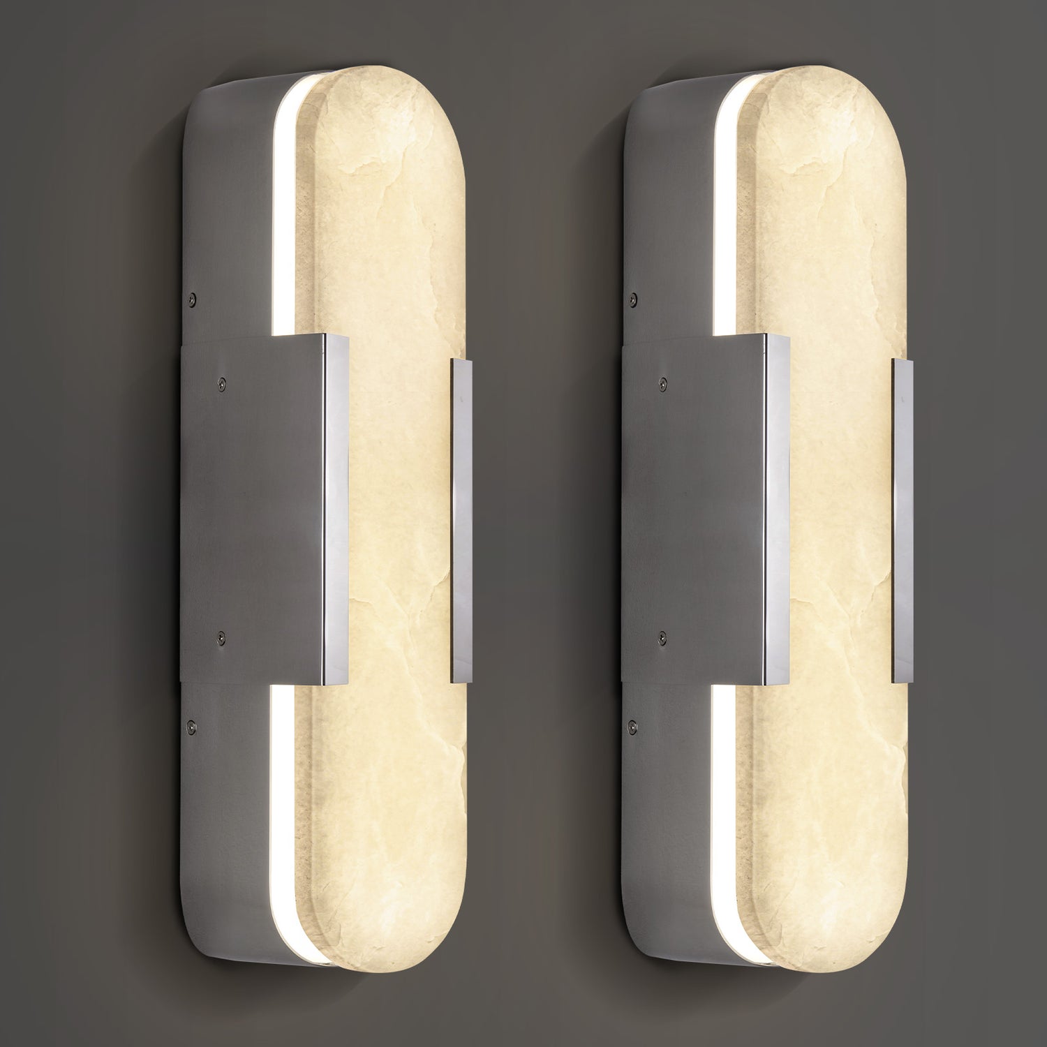 Marble Wall Sconce 500H Double - Nickel
