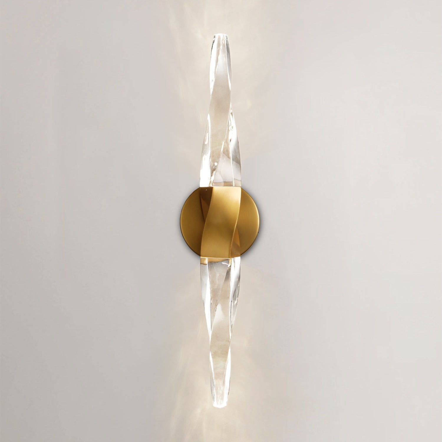 Duo Crystal Column Wall Sconce - Copper