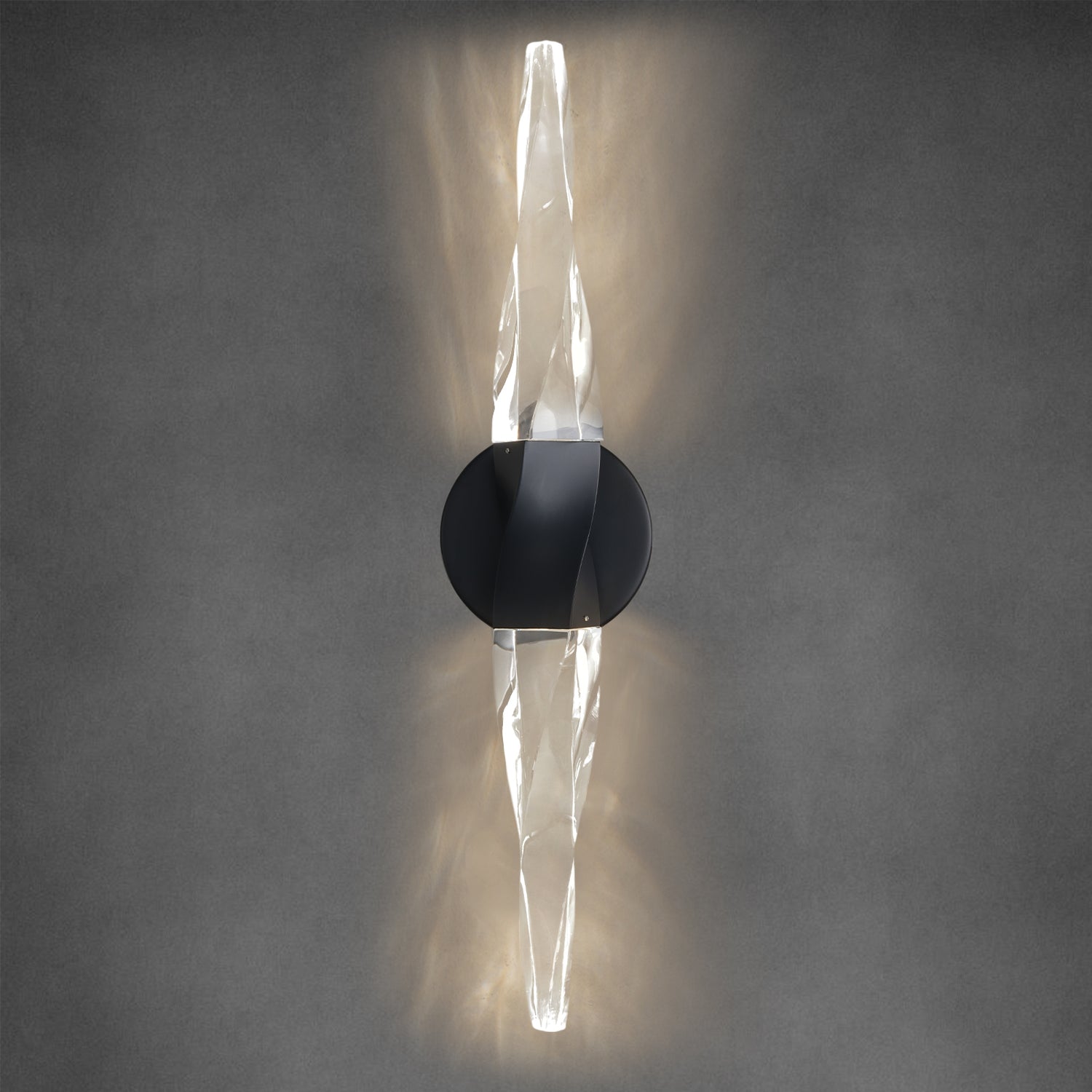 Duo Crystal Column Wall Sconce - Black
