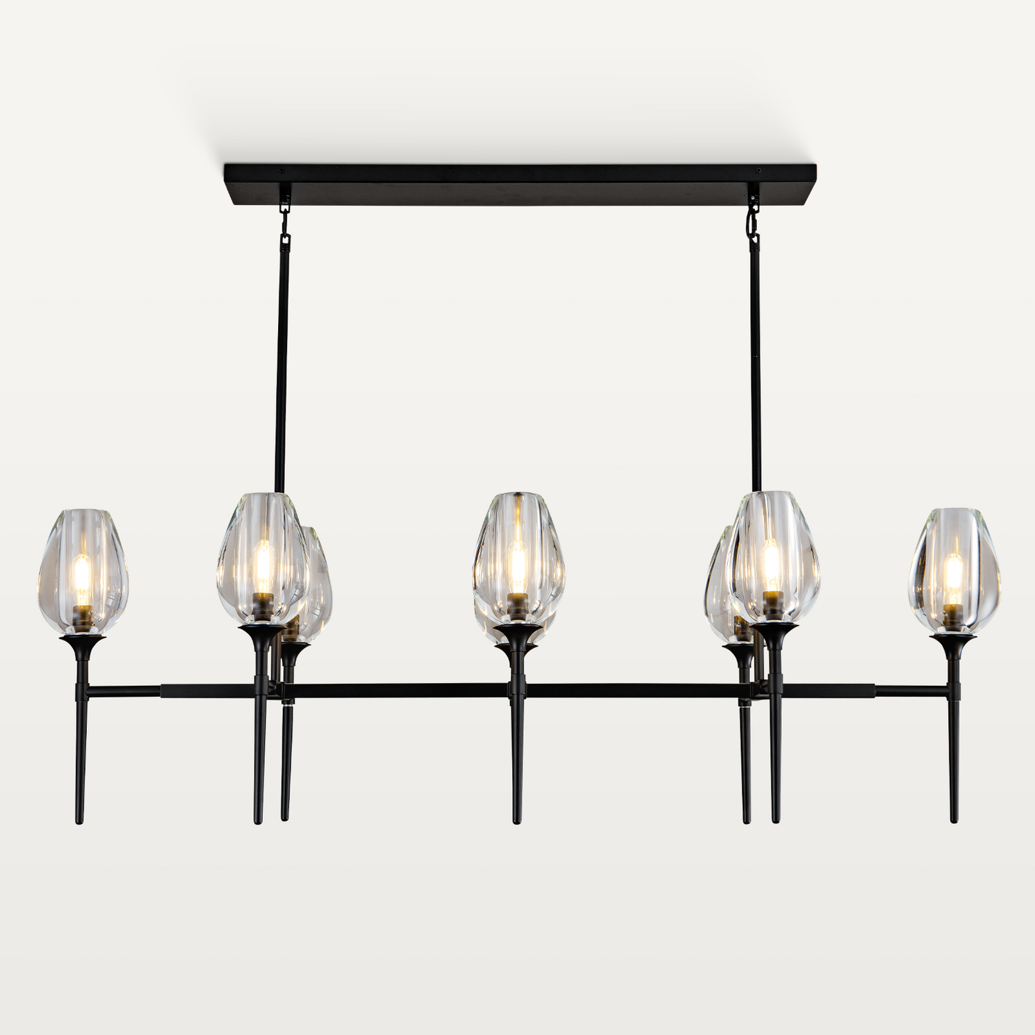 Tulip Linear Dining Pendant 8-Light - Copper