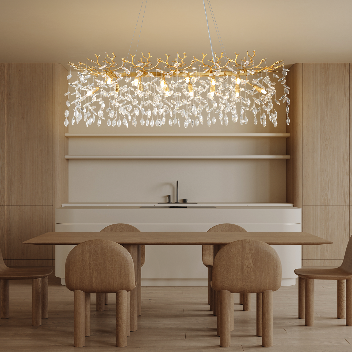 Marquise Linear Dining Pendant 1200 - Gold (New Color)