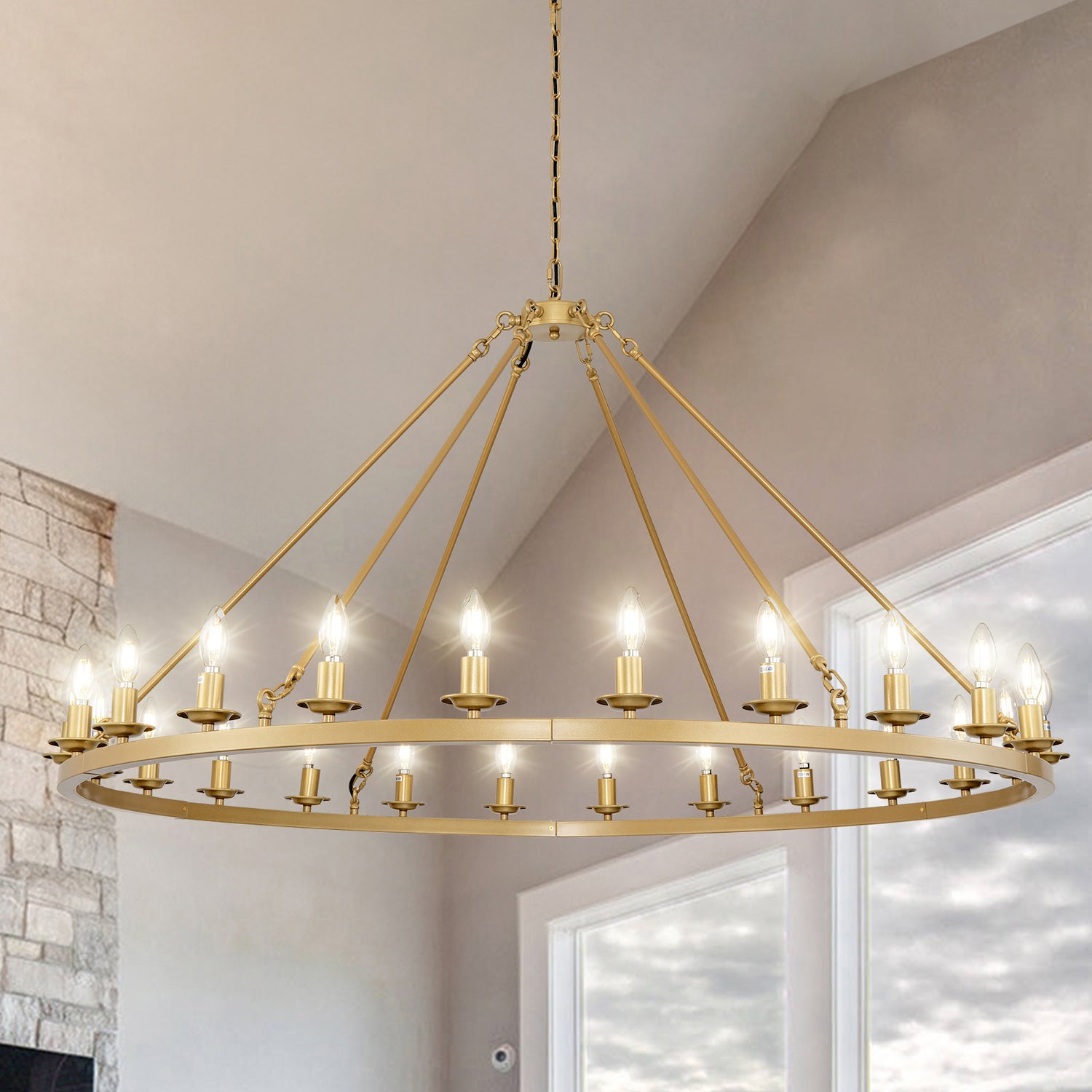 Cartwheel Chandelier 24-Light - Gold