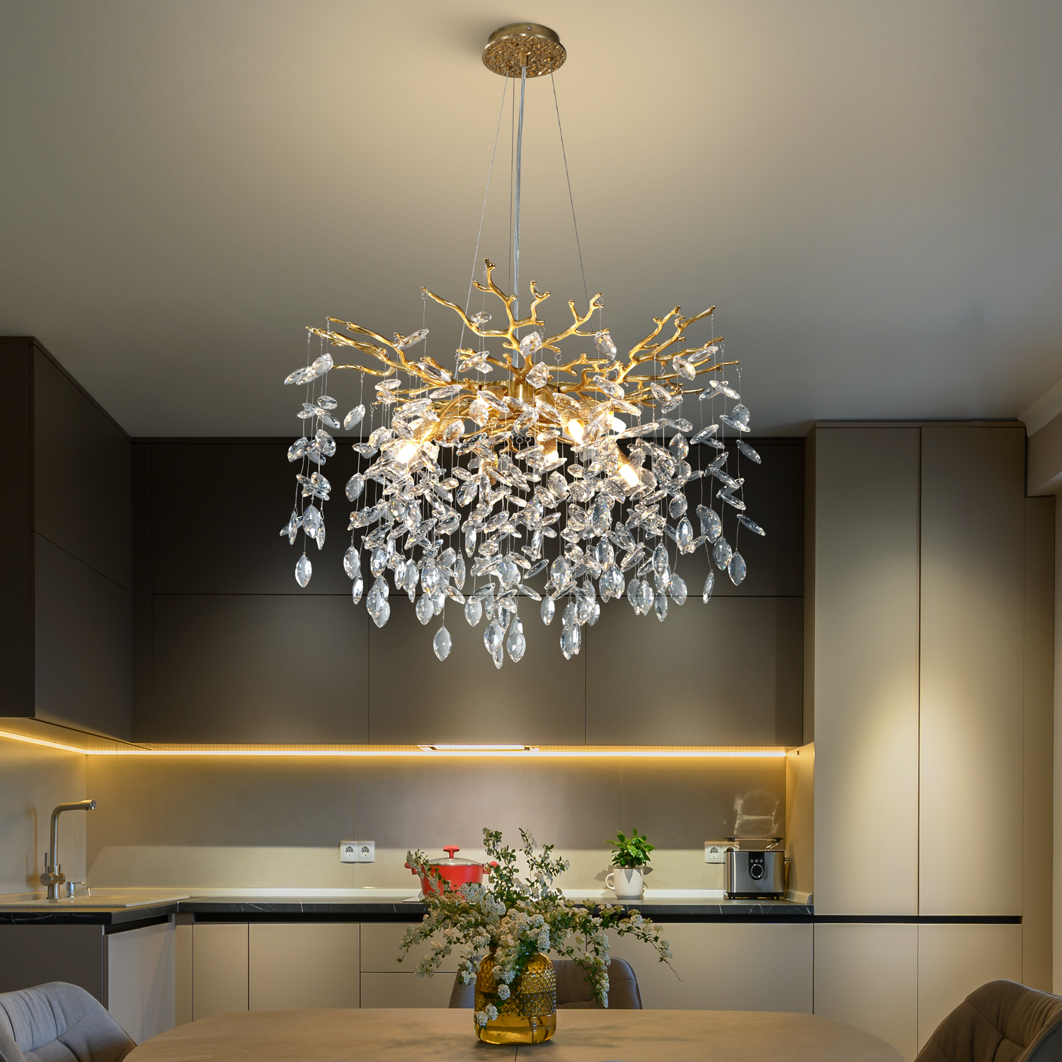 Marquise Round Pendant 600 - Gold (New Color)