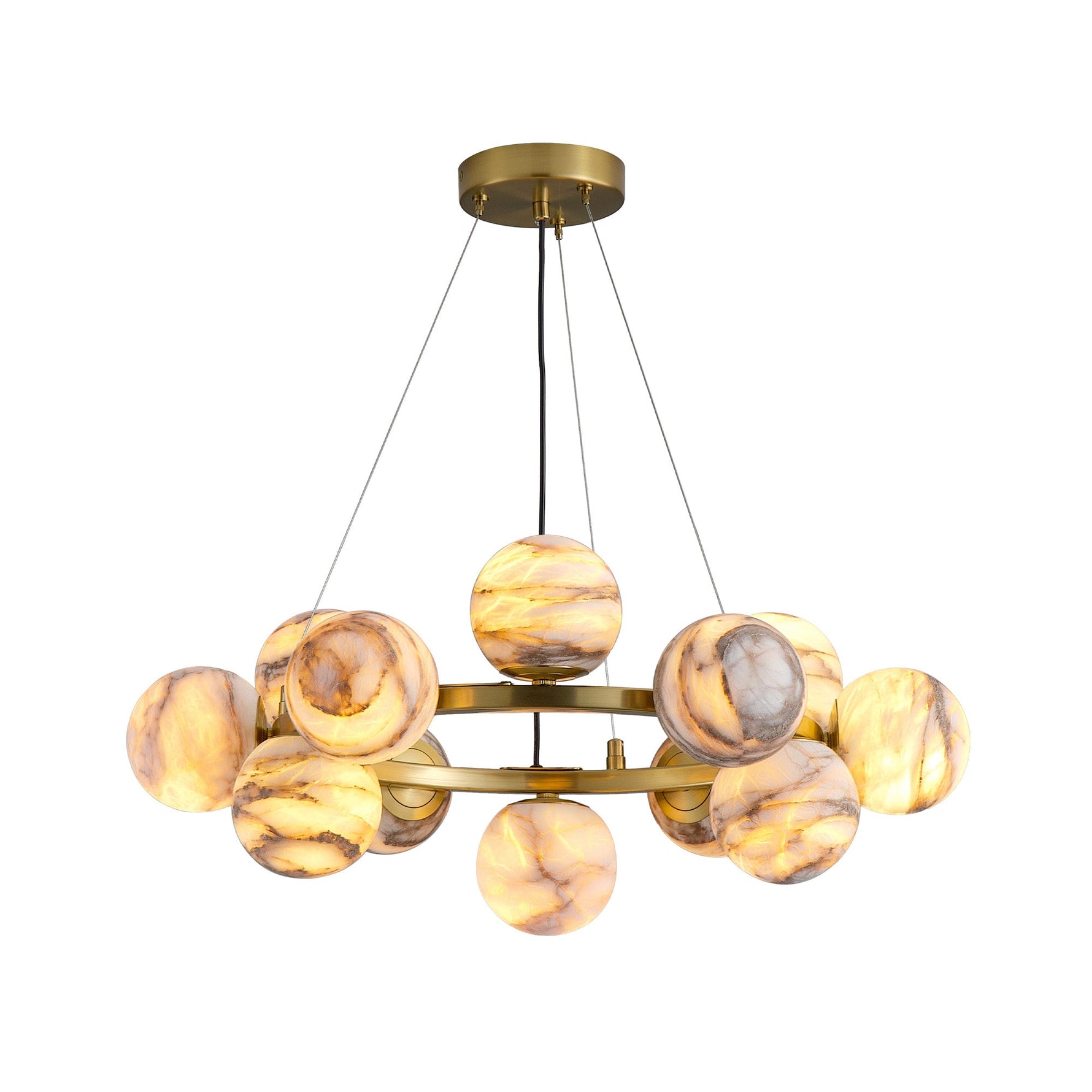 Modern Round Alabaster Chandelier D600
