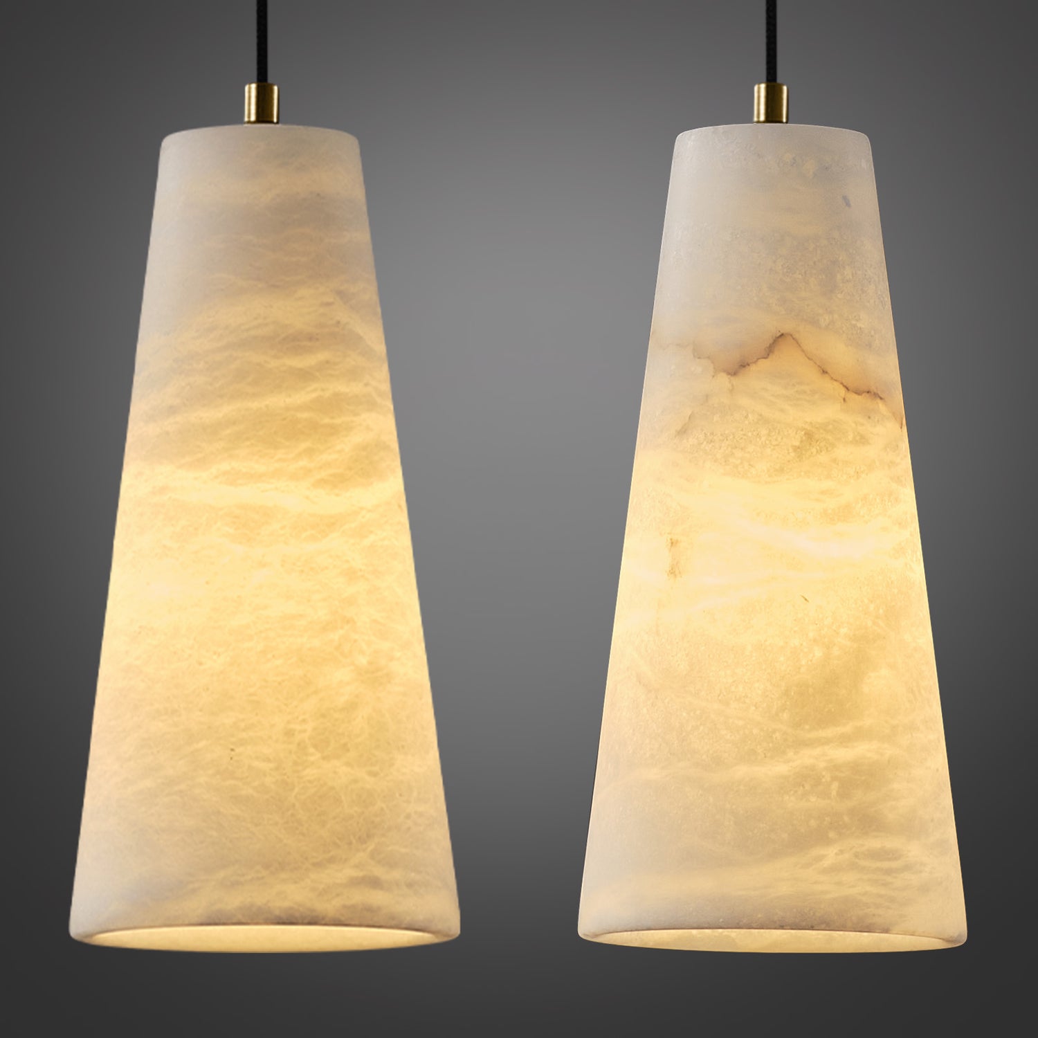 Cone Marble Pendant Double - Copper