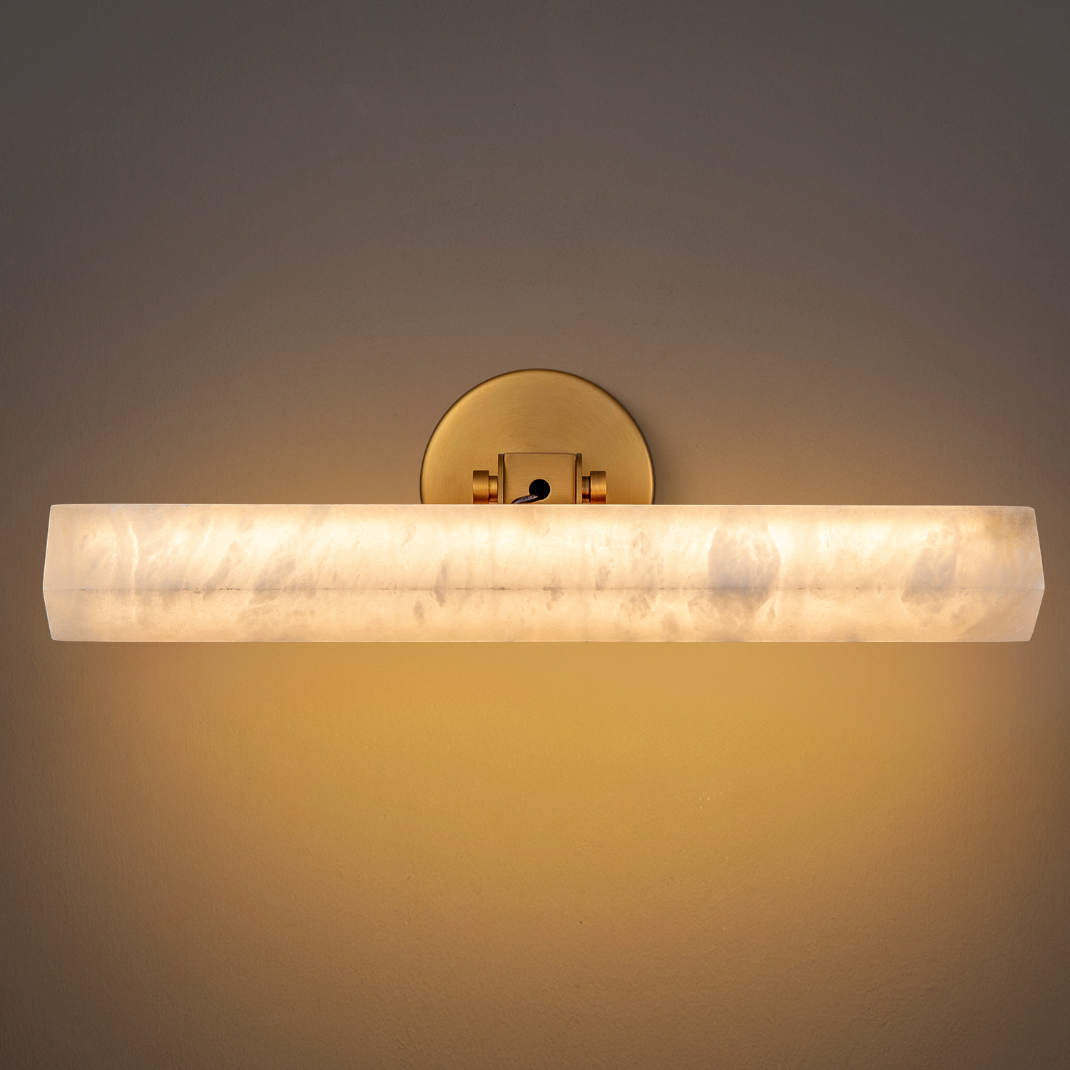 Marble Square Vanity Light 18 Inch - Gold