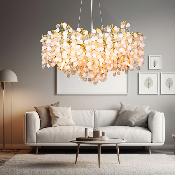 Circe Modern Clear Crystal Round Modern Branch Chandelier For Living Room