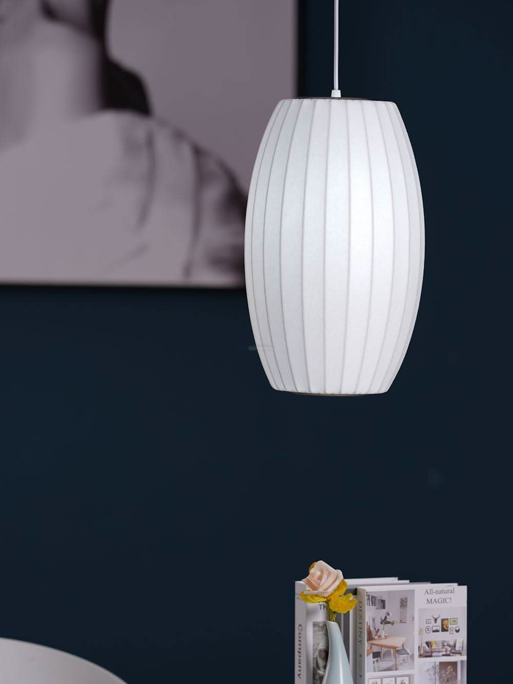 Bubble Pendant Light with Artificial Silk Lampshade - Yiosilamp