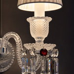 2-Light Candle Pleated Shade Crystal Wall Sconce