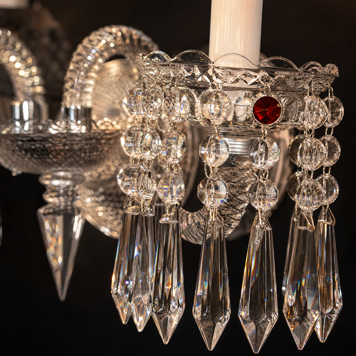 2-Light Crystal Candle Wall Sconce