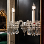 2-Light Crystal Candle Wall Sconce