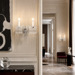 2-Light Crystal Candle Wall Sconce