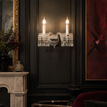 2-Light Crystal Candle Wall Sconce