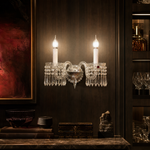 2-Light Crystal Candle Wall Sconce