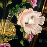 2-Light Pink And Purple Glass Roses Wall Sconce