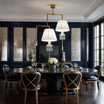 2-Light Pleated Fabric Crystal Tassel Chandelier
