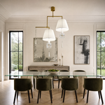 2-Light Pleated Fabric Crystal Tassel Chandelier