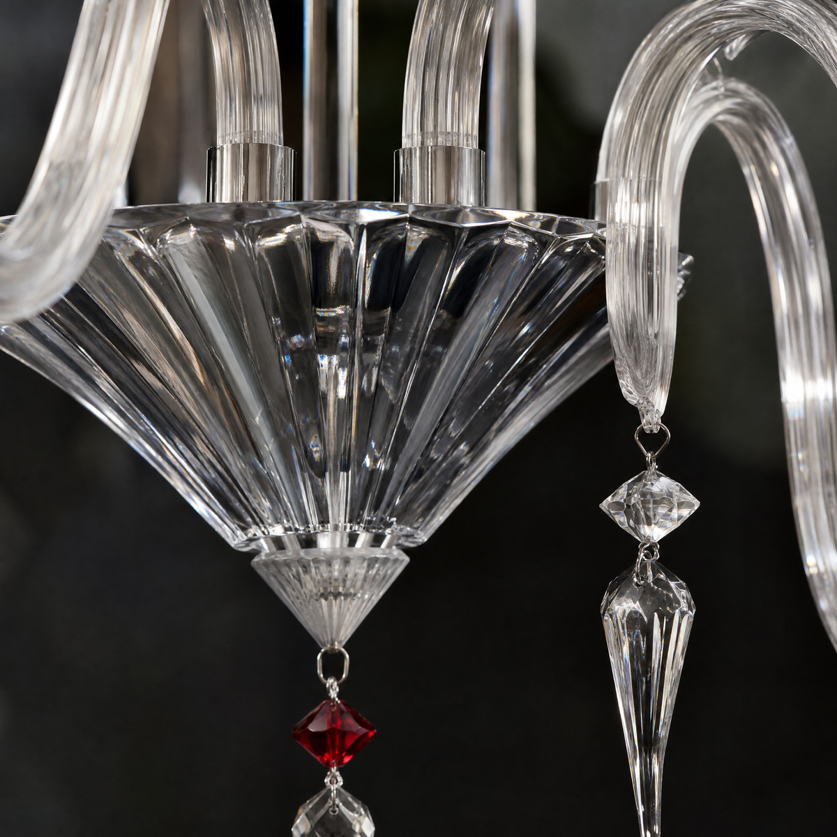 2-Light Ribbed Floral Glass Wall Sconce