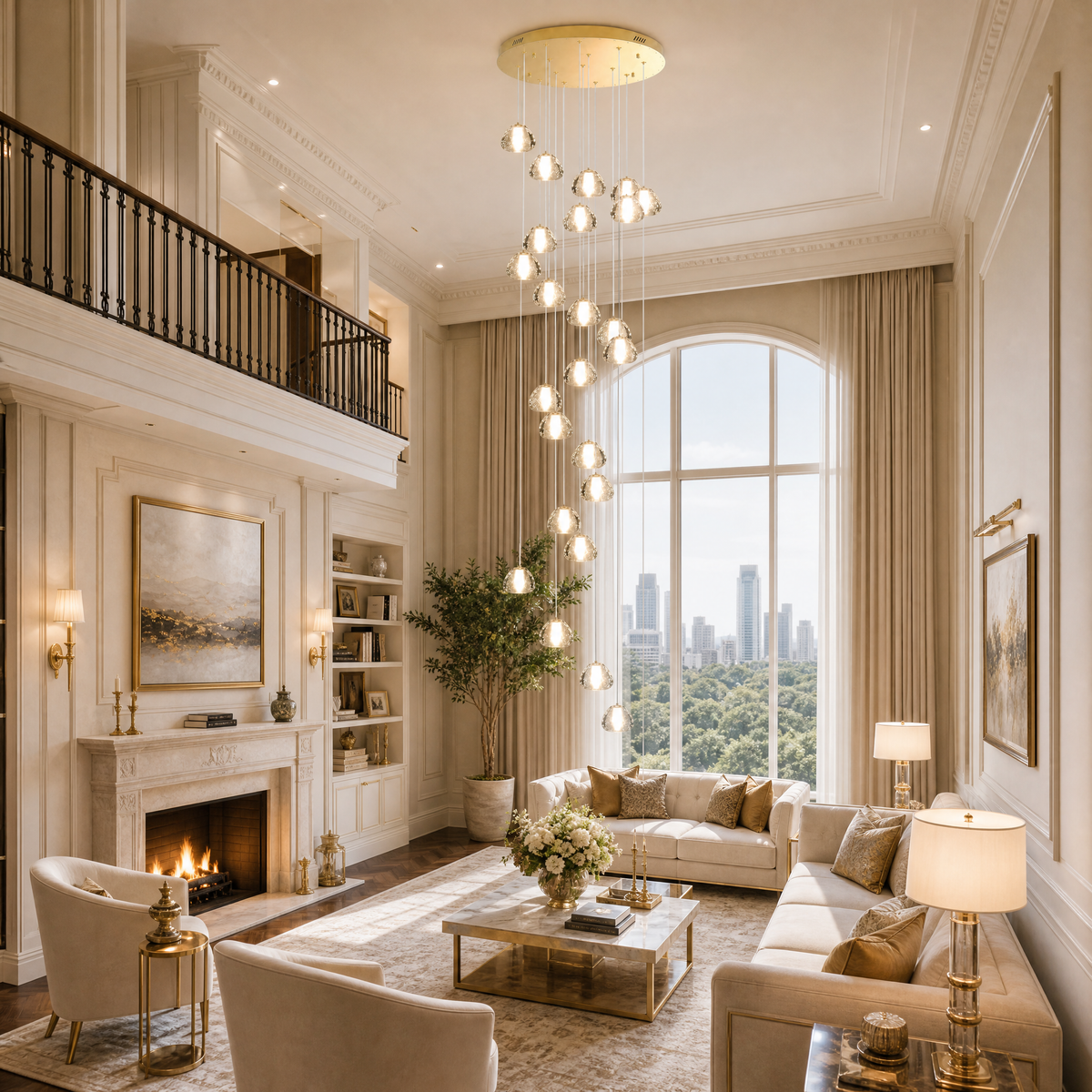20-Light Bowl-Shaped Staircase Lights - Gold
