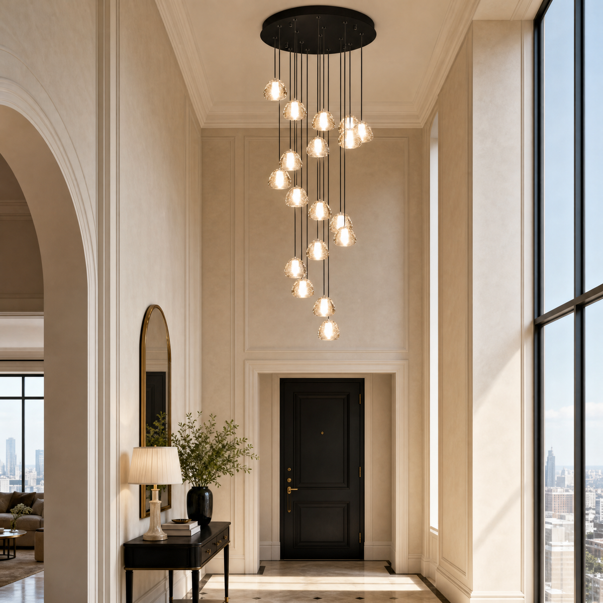 20-Light Bowl-shaped Staircase Lights - Black